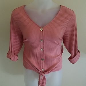 Full Circle - Pastel Salmon Crop Top 2X